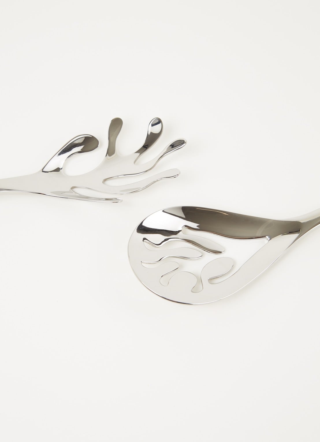 Alessi Mediterraneo saladebestek set van 2 - detail zilver