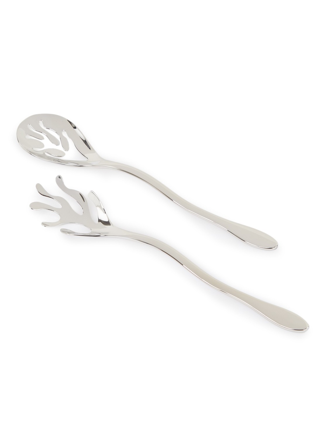 Alessi Mediterraneo saladebestek set van 2 - voorkant 2 zilver