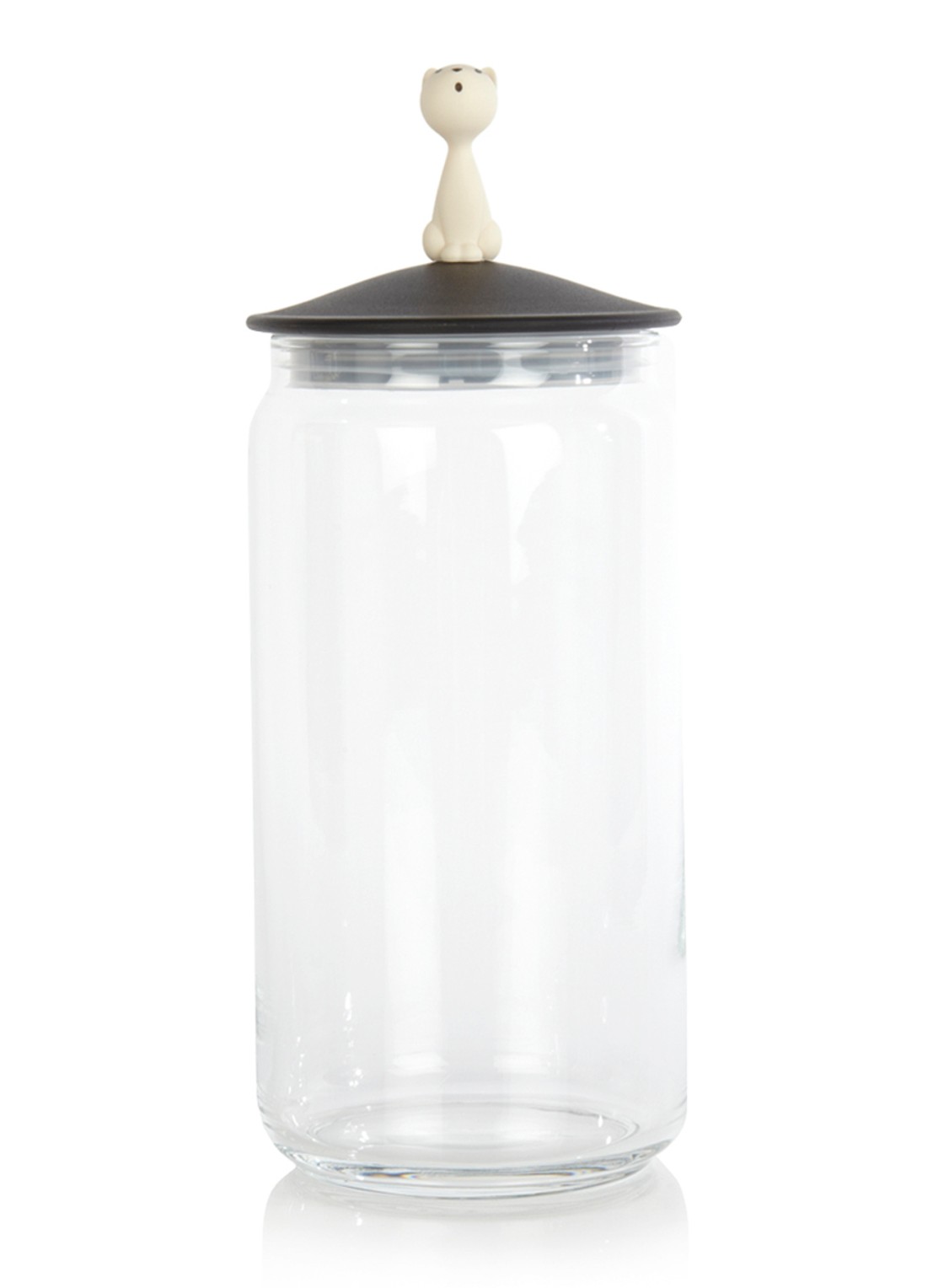 Alessi Miò Jar kattenvoederbewaarpot  - voorkant transparant