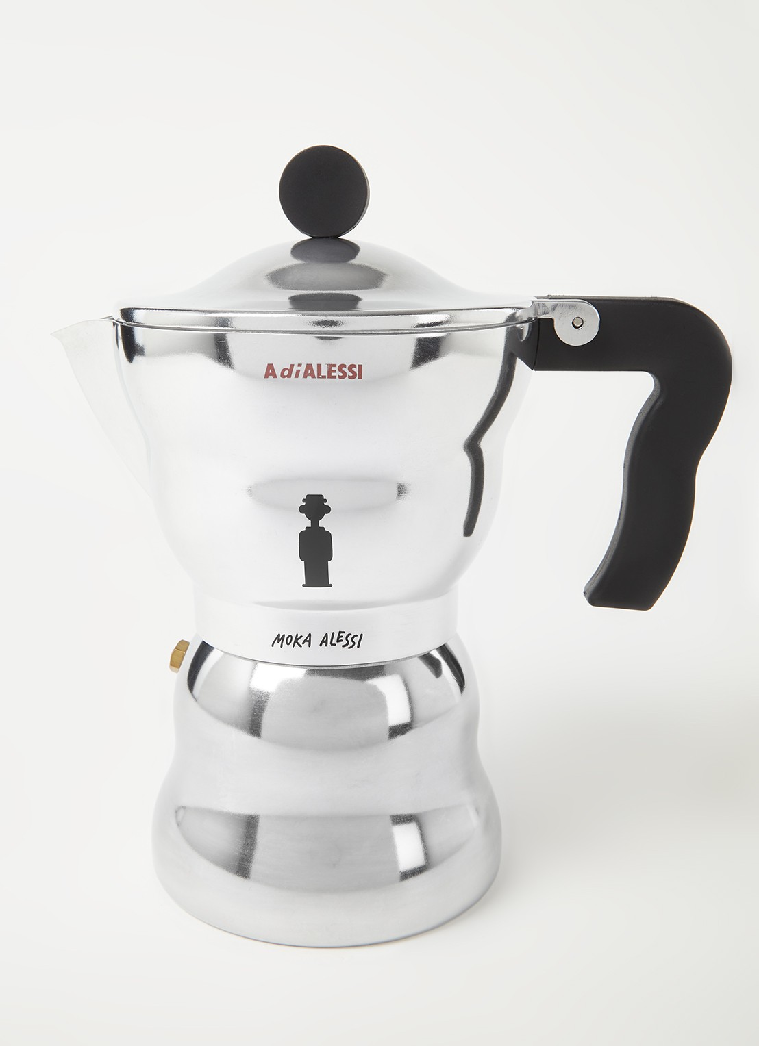 Alessi Moka koffiemaker  - voorkant 3 zilver