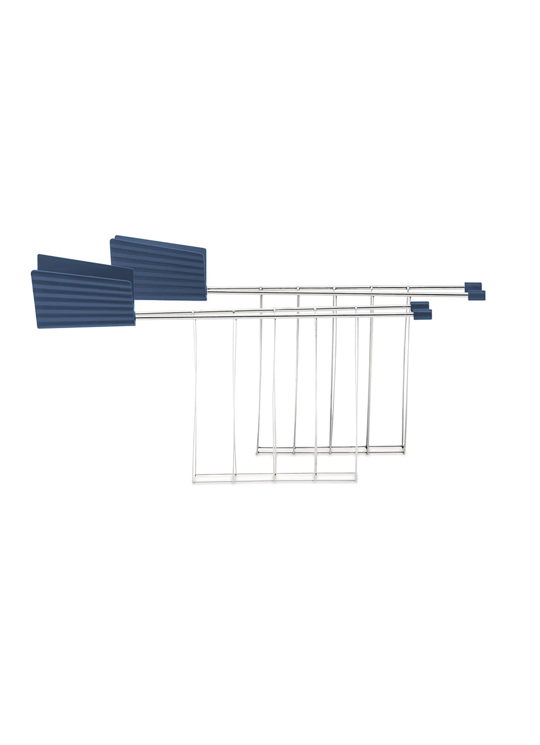 Alessi Plissé broodrooster tang set van 2  - voorkant blauw