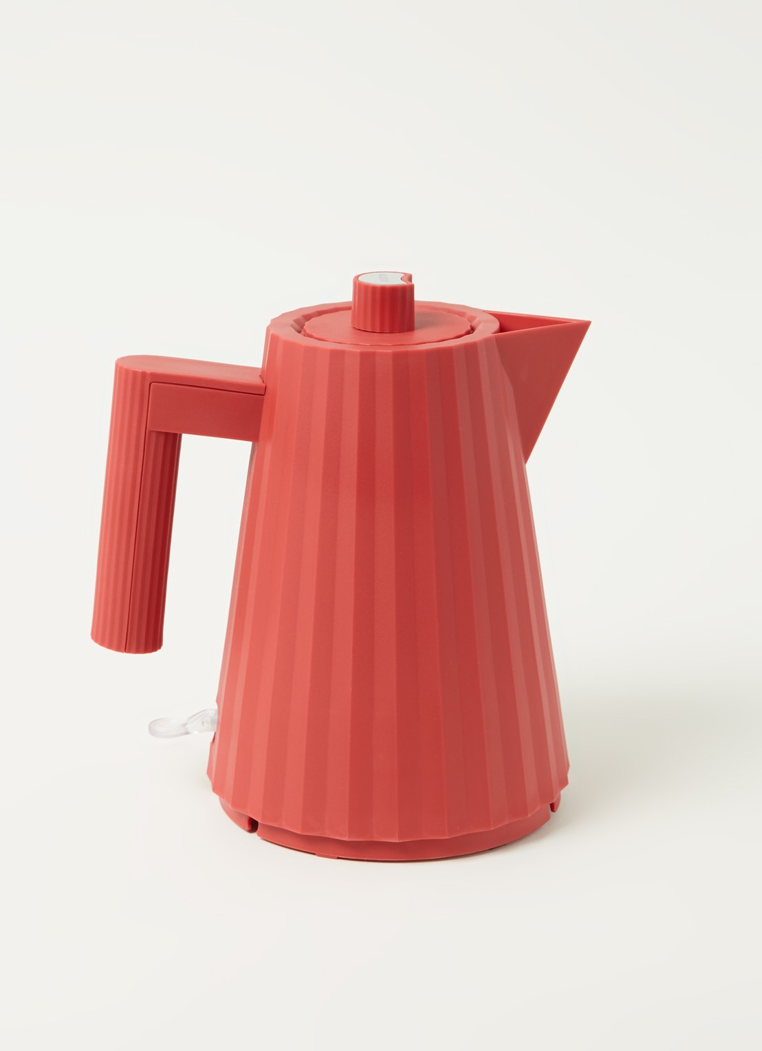 Alessi Plissé waterkoker 1 liter - voorkant 4 steenrood