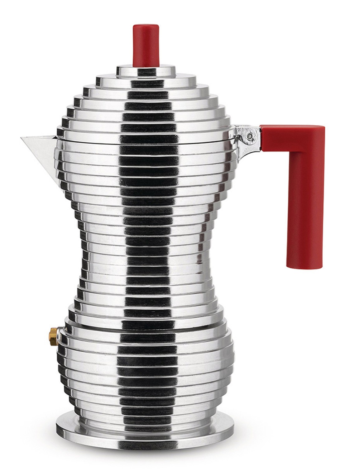 Alessi Pulcina Percolator 3-kops - voorkant 2 rood