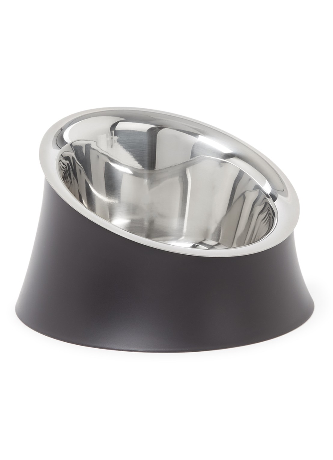 Alessi Wowl voerbak voor honden 21 cm - voorkant zwart