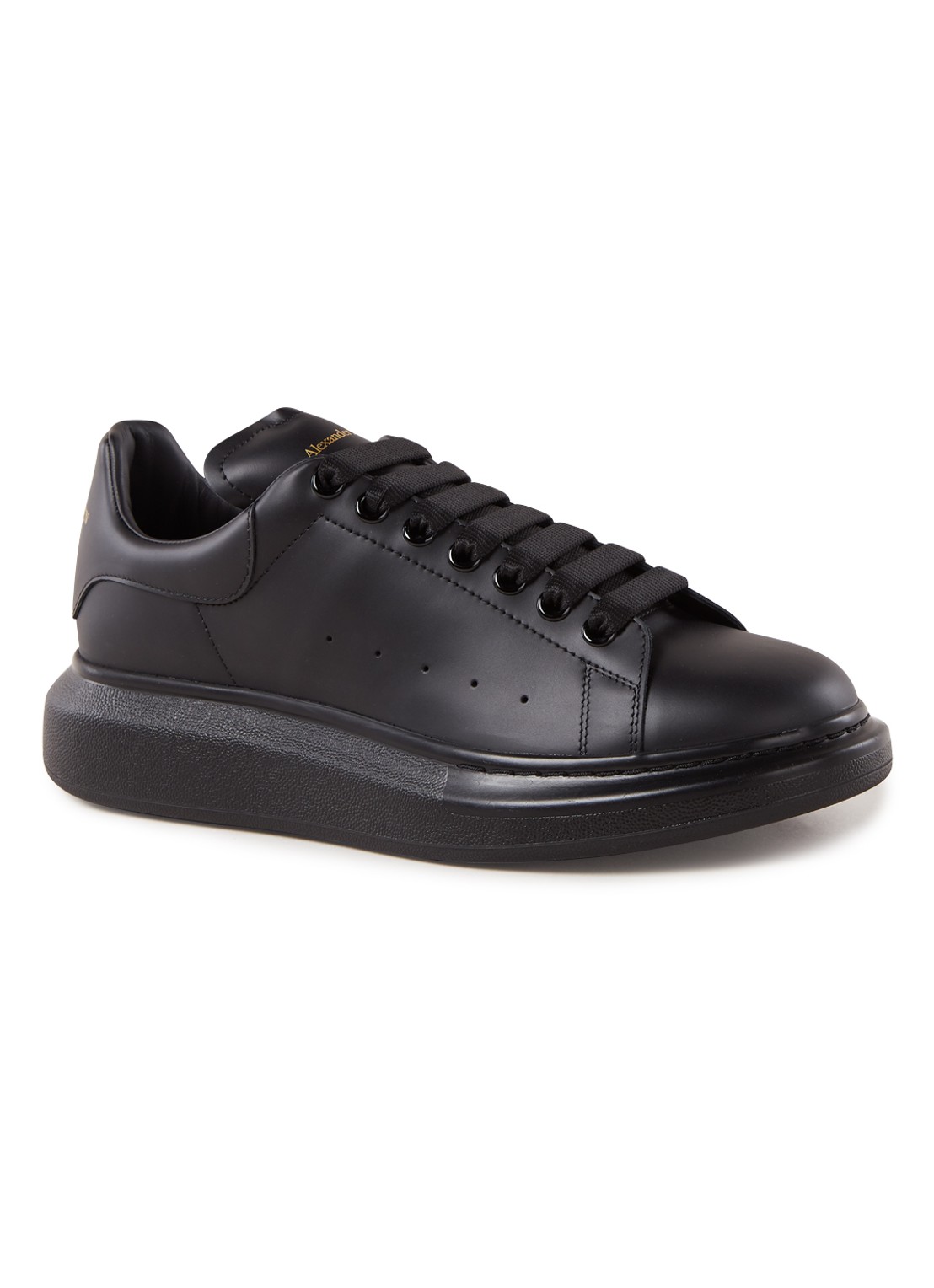 Alexander McQueen Oversized sneaker van kalfsleer - voorkant zwart