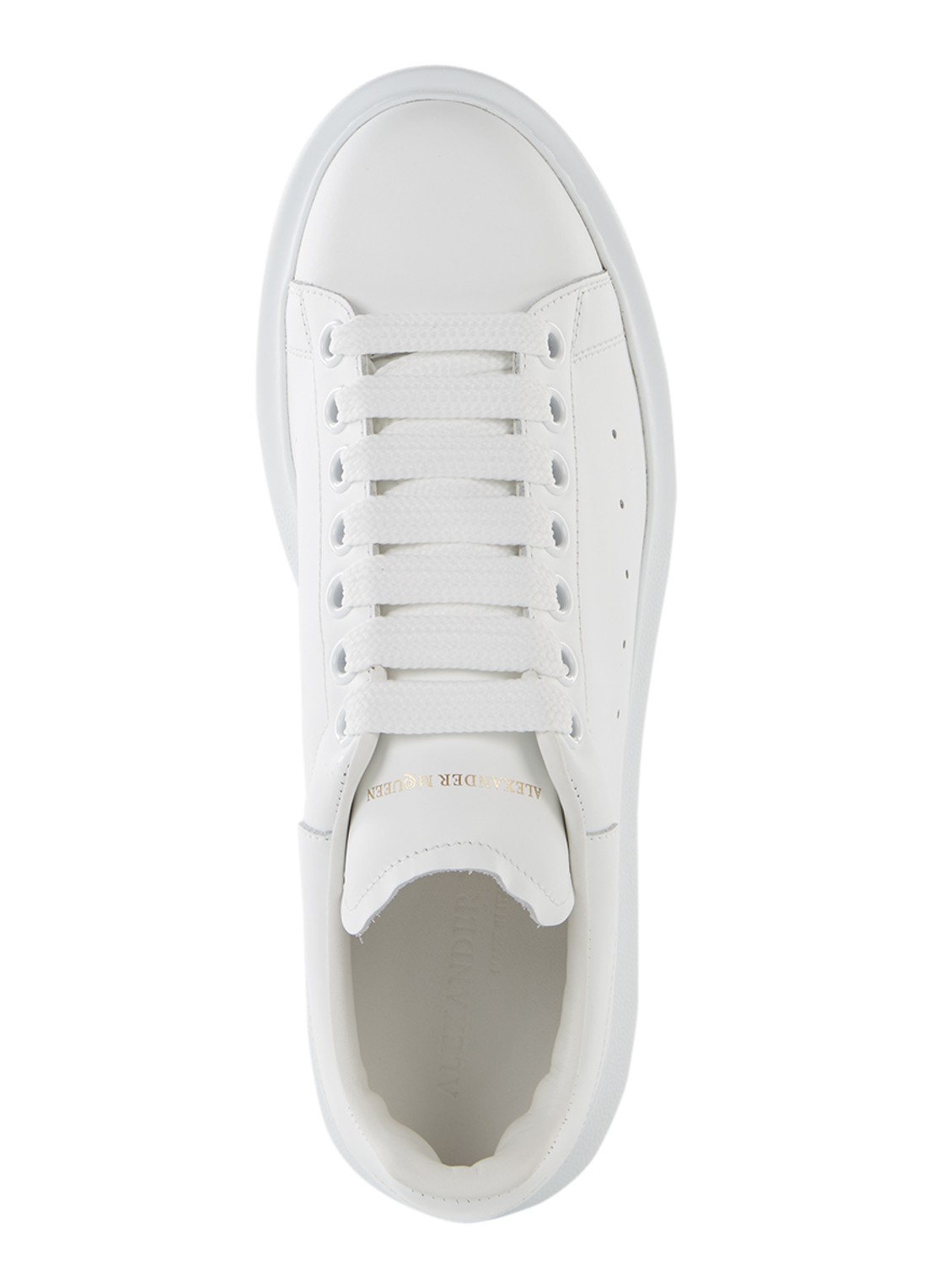 Alexander McQueen Oversized sneaker van kalfsleer - detail wit