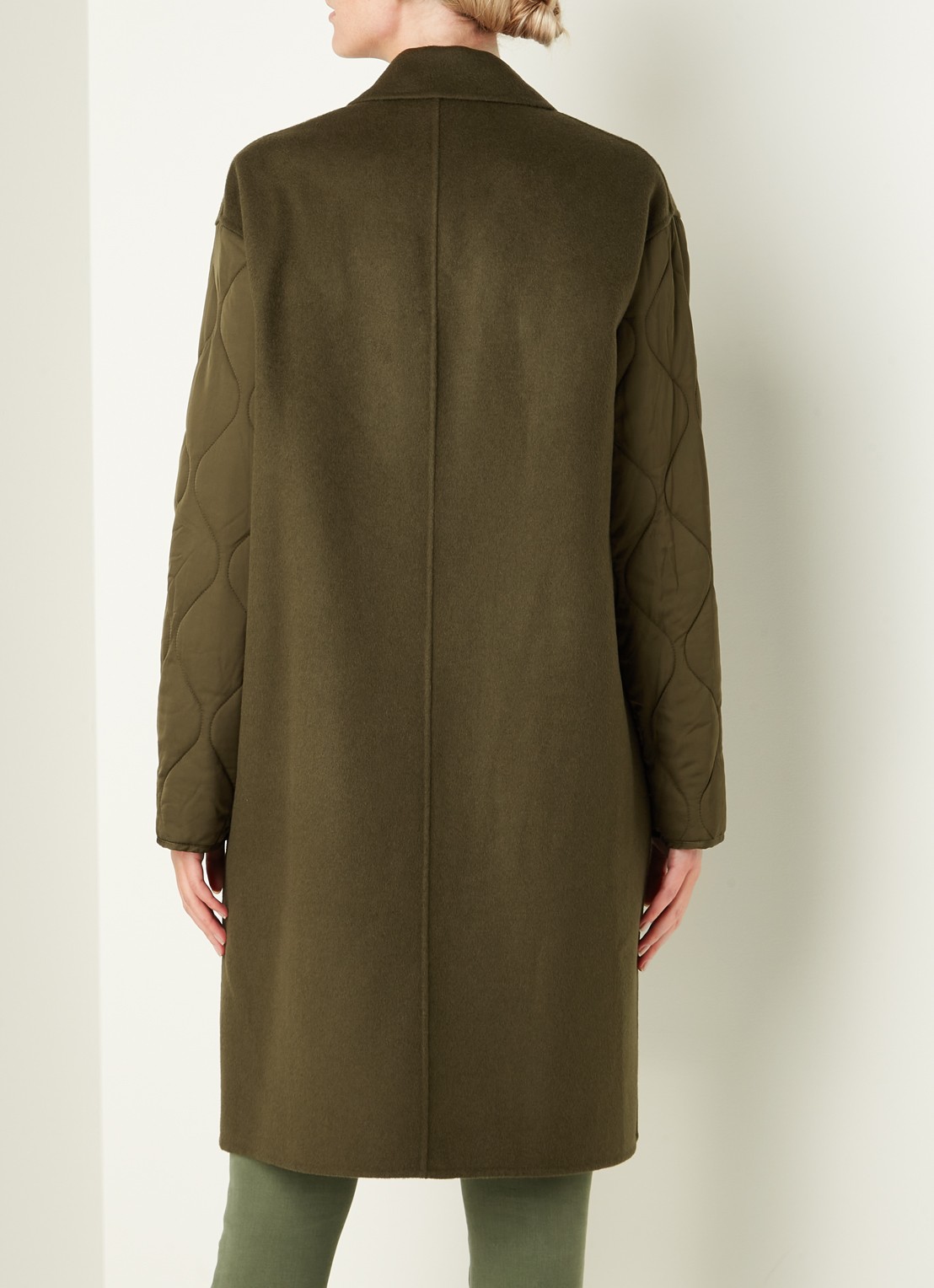 ALLSAINTS Florence mantel in wolblend - achterkant 4 bronsgroen