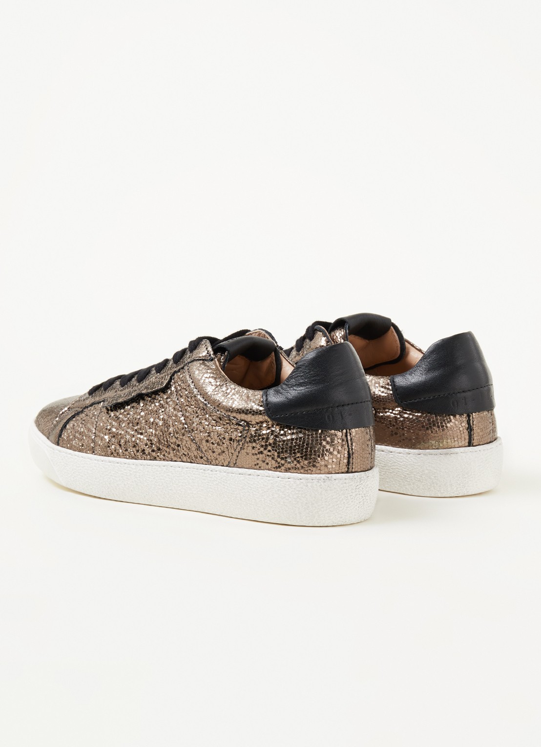 ALLSAINTS Sheer shimmer sneaker met metallic finish - detail 2 goud