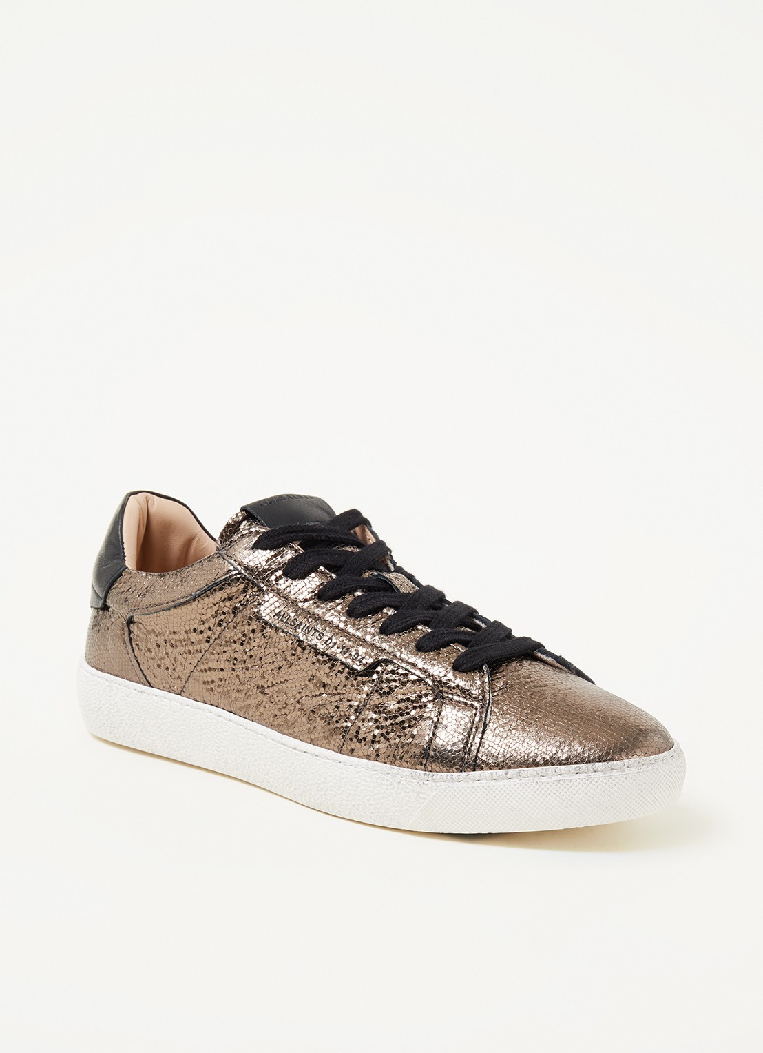 ALLSAINTS Sheer shimmer sneaker met metallic finish - voorkant 5 goud
