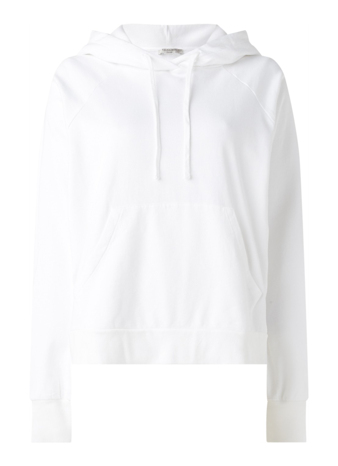ALLSAINTS Talon hoodie met logoborduring en buidelzak - voorkant 2 wit