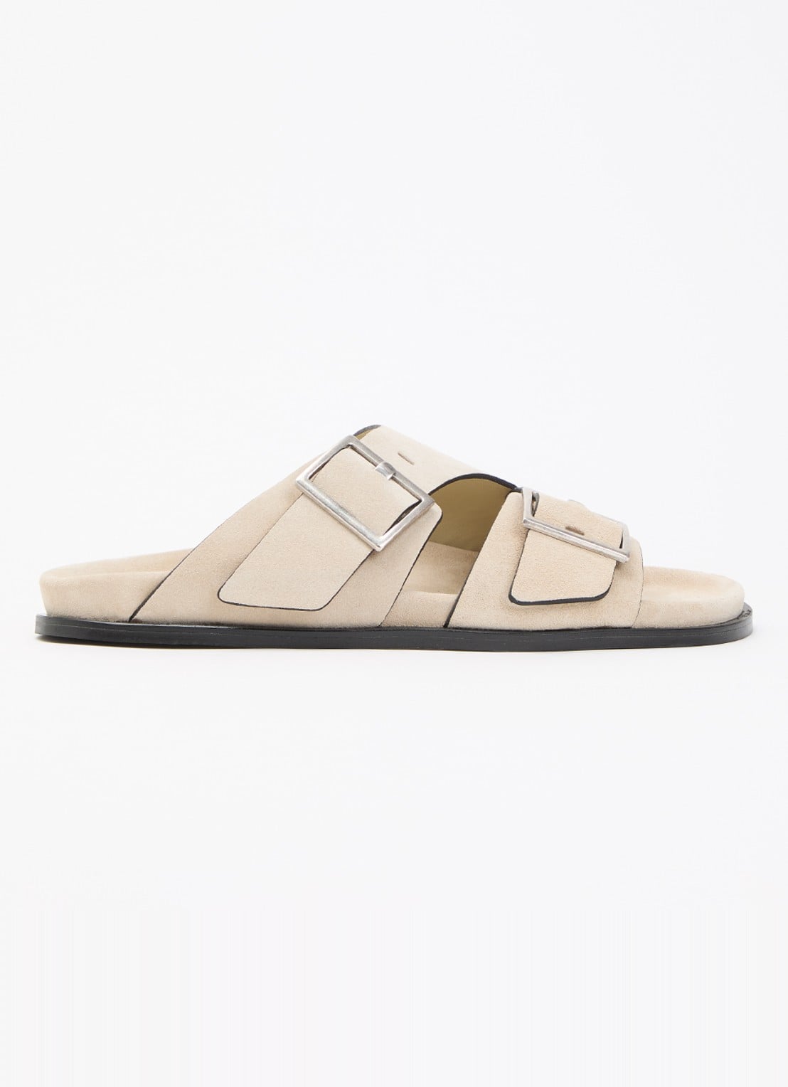 ALOHAS Alba slipper van suède - voorkant beige