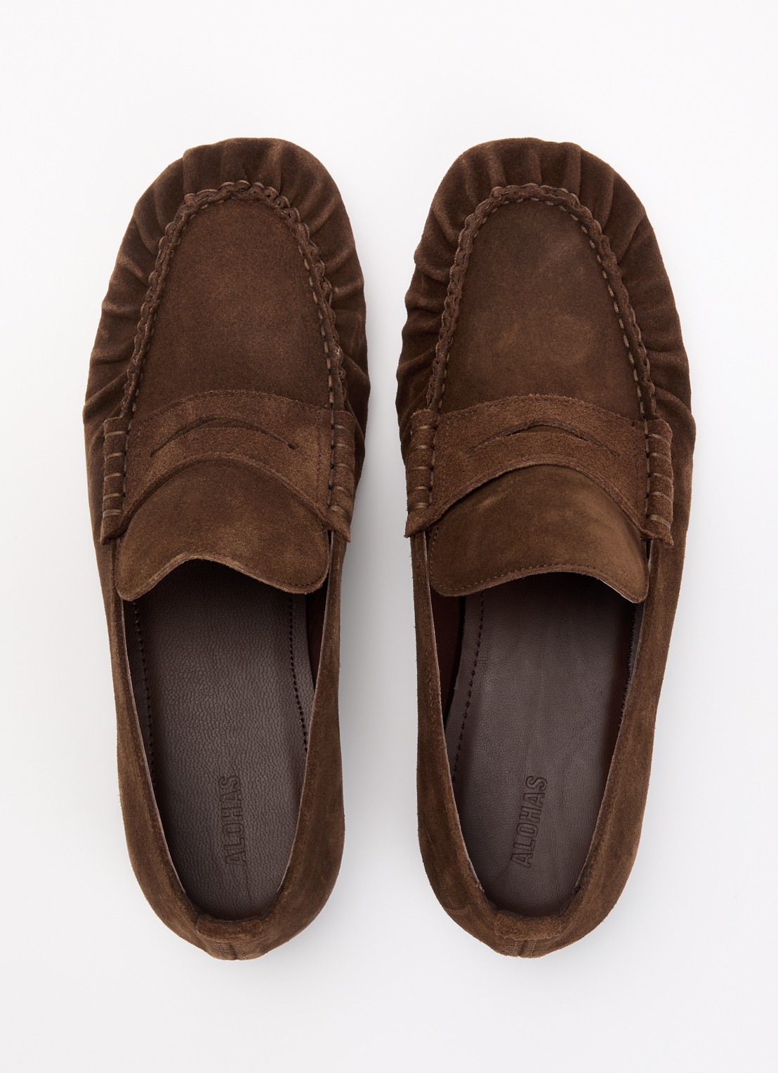 ALOHAS Aven loafer van suède - detail 2 bruin