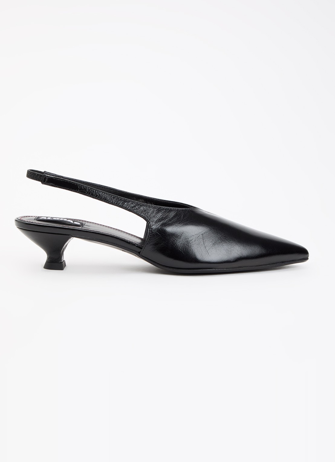 ALOHAS Eros slingback van leer - voorkant zwart