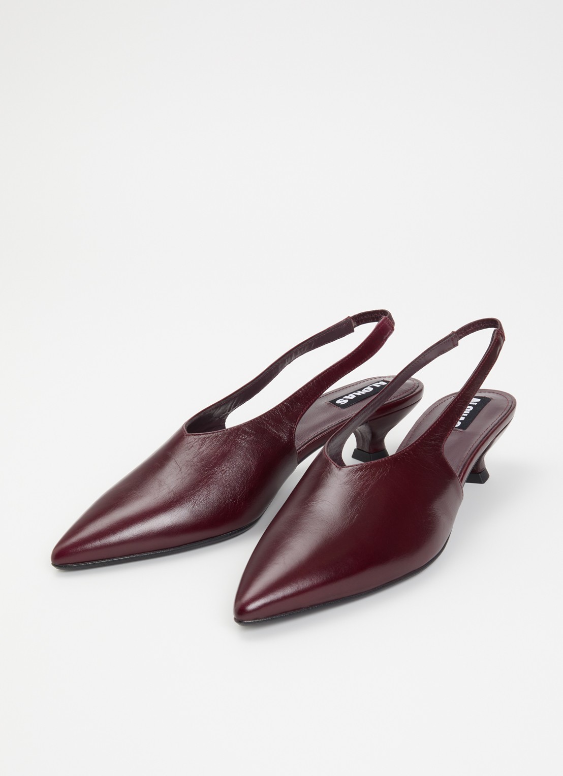ALOHAS Eros slingback van leer - detail bordeauxrood