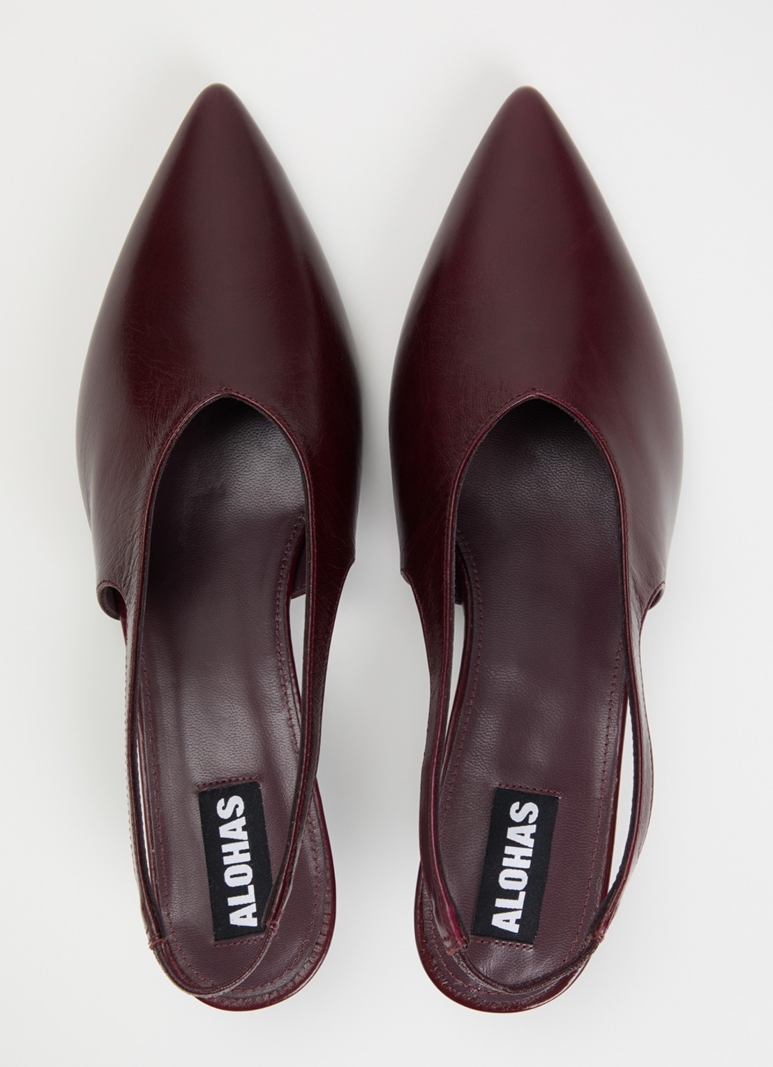 ALOHAS Eros slingback van leer - detail 2 bordeauxrood