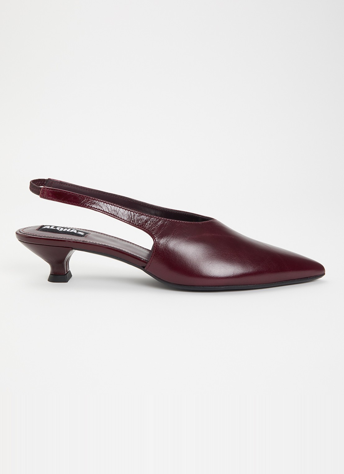 ALOHAS Eros slingback van leer - voorkant 4 bordeauxrood