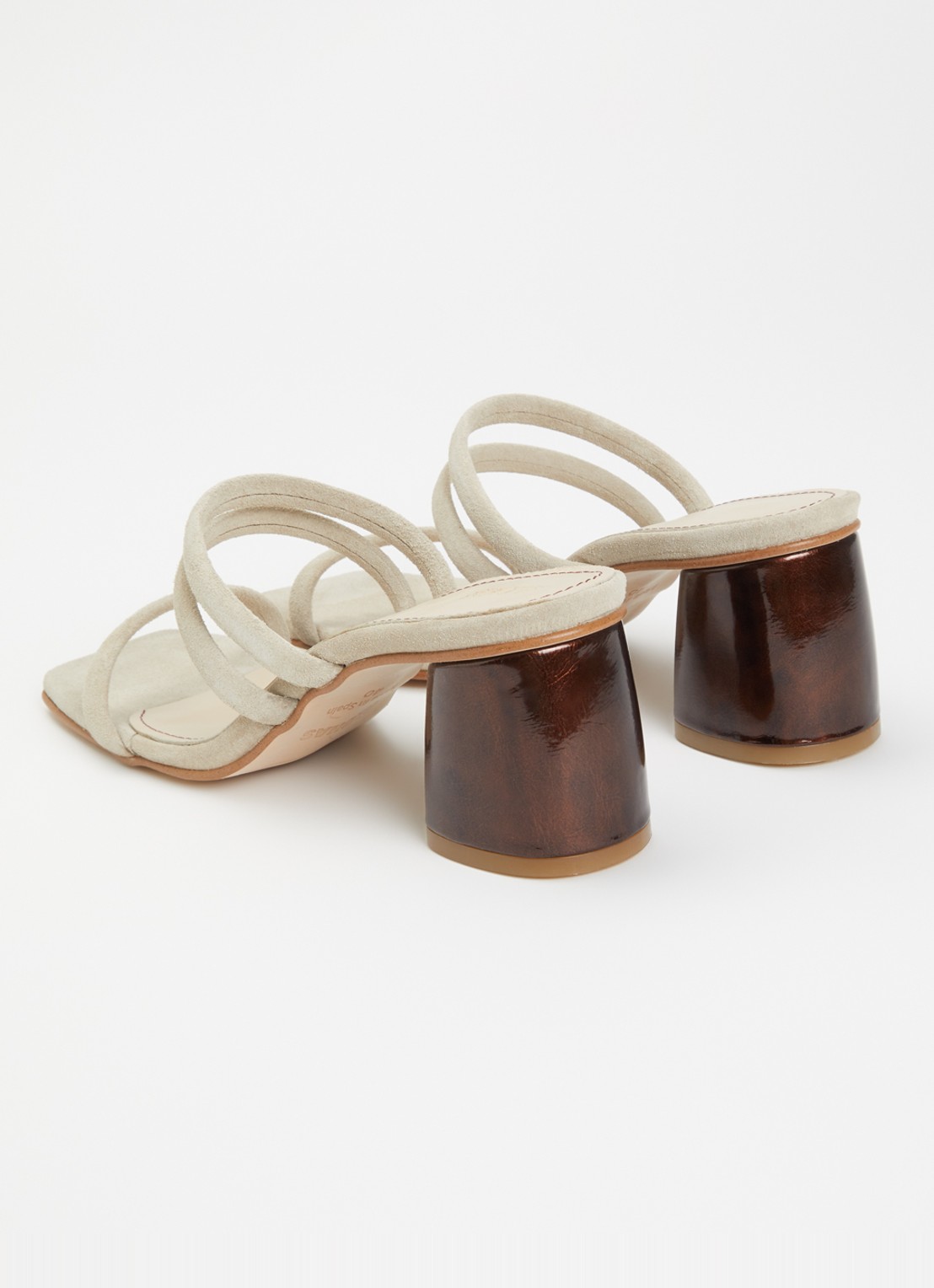 ALOHAS Indiana sandalette van suède - achterkant lichtgrijs