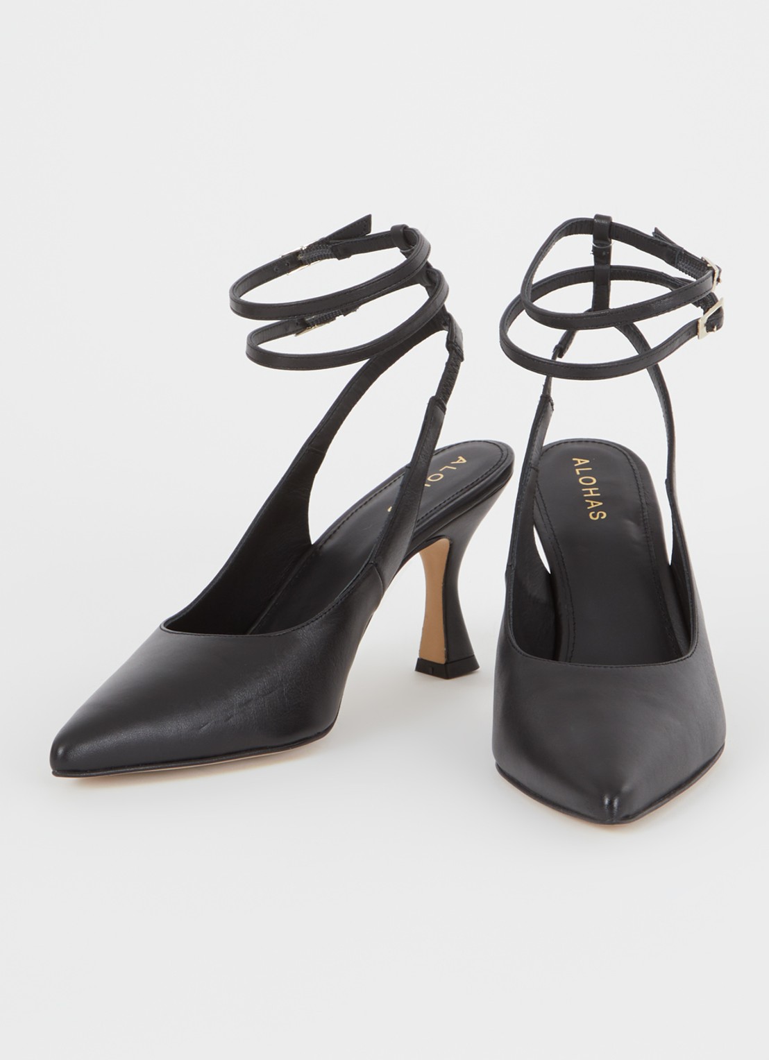 ALOHAS Louise slingback van leer - detail zwart