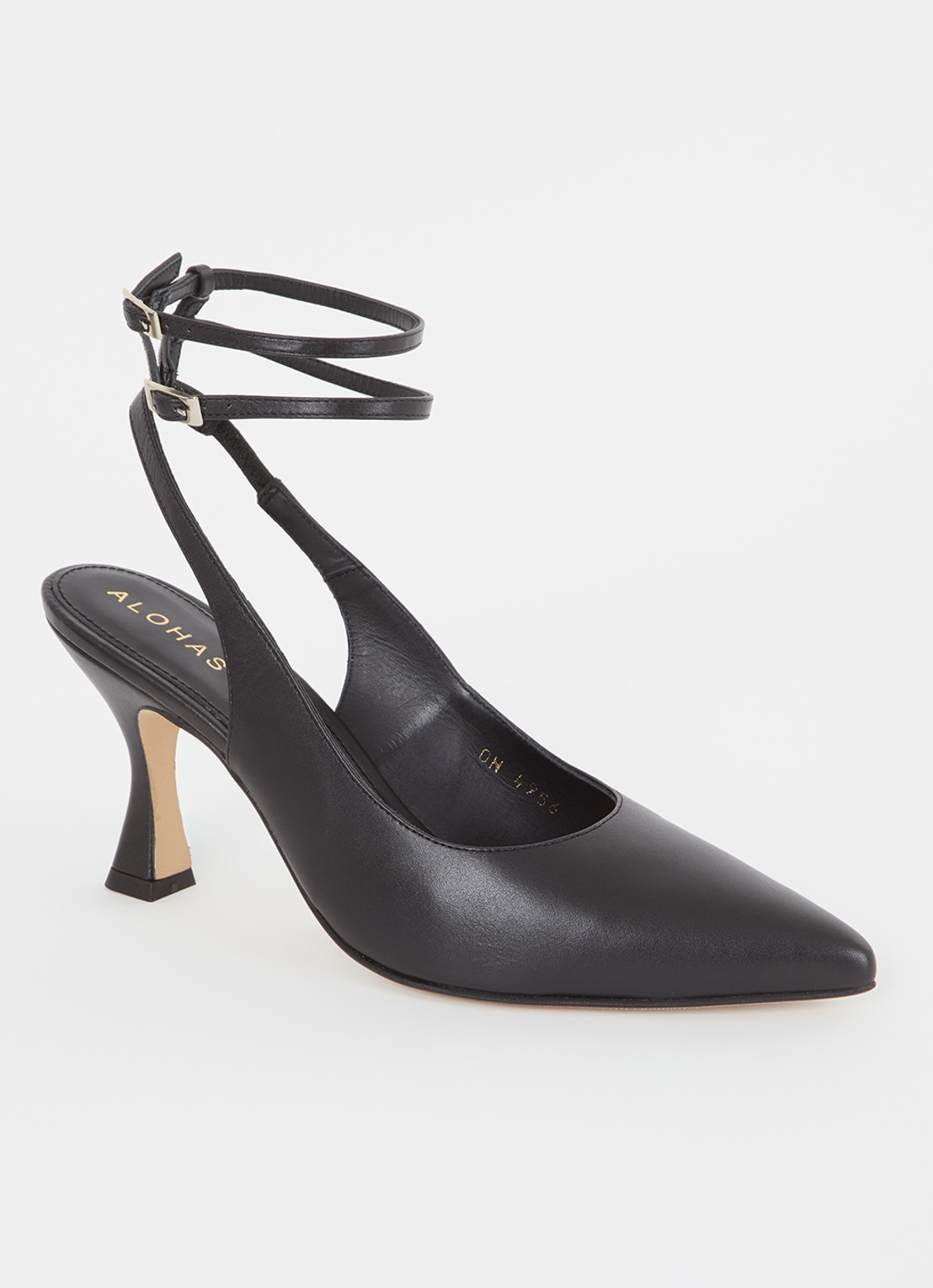 ALOHAS Louise slingback van leer - voorkant 5 zwart