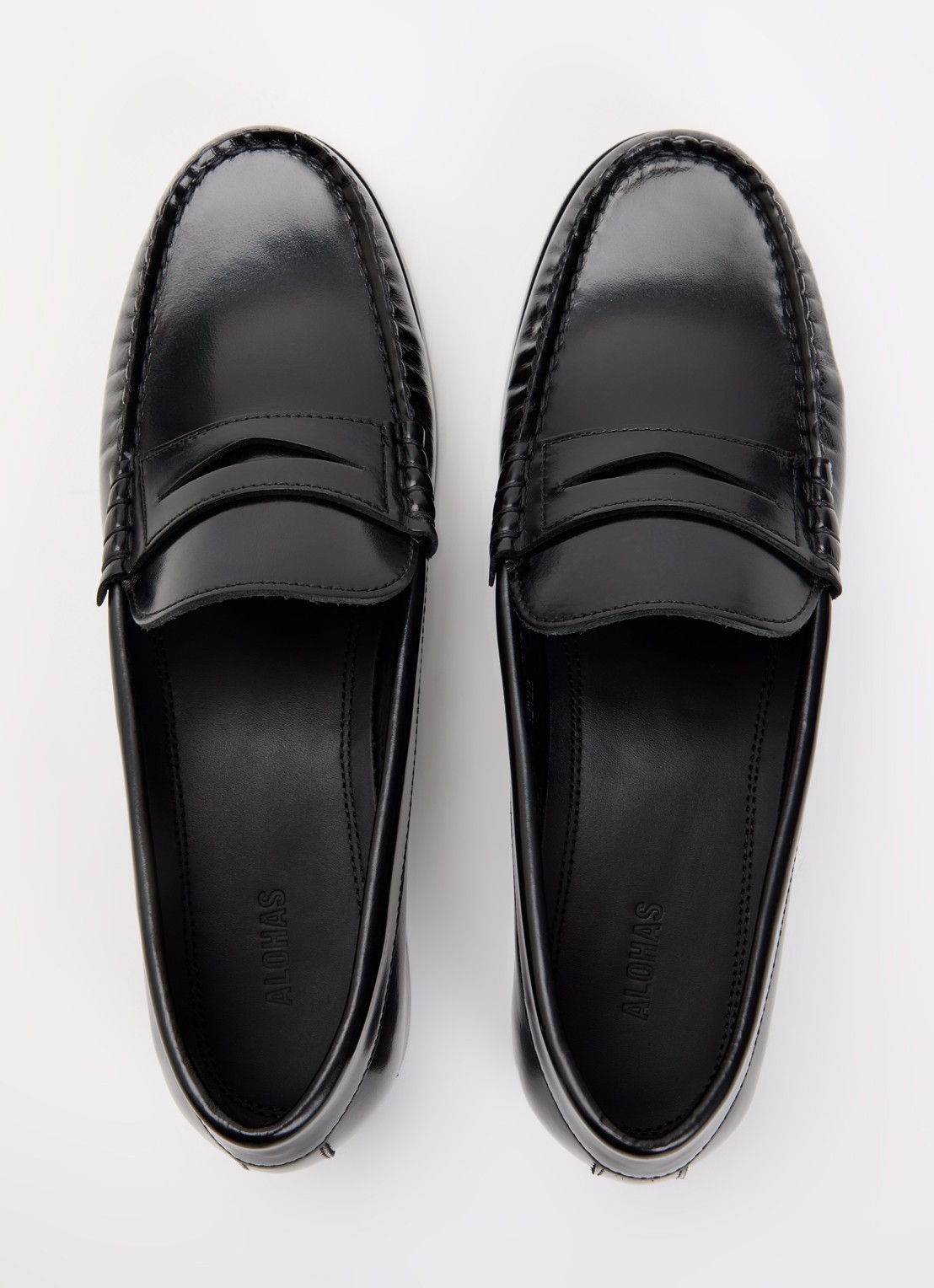 ALOHAS Rivet loafer van leer - detail 3 zwart