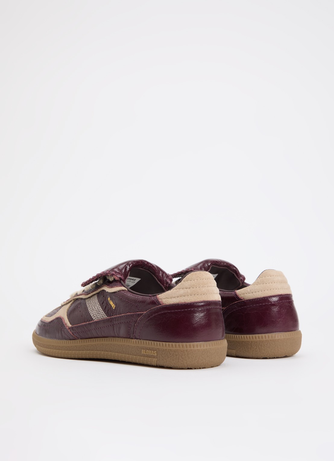 ALOHAS Tb.490 Club sneaker van lakleer met details van suède - achterkant 4 bordeauxrood