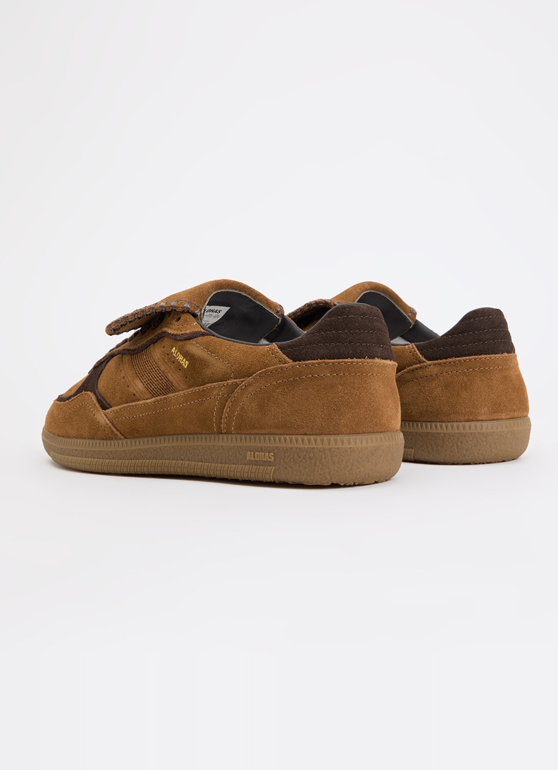 ALOHAS Tb.490 Club sneaker van suède - achterkant cognac