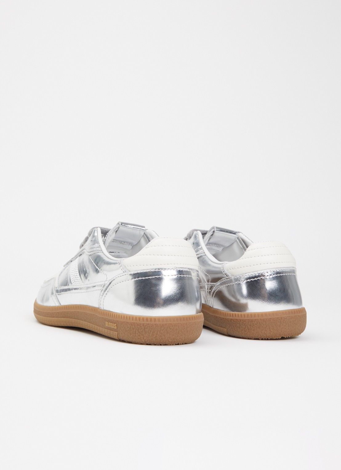 ALOHAS TB.490 Rife sneaker van leer met metallic finish - achterkant 4 zilver