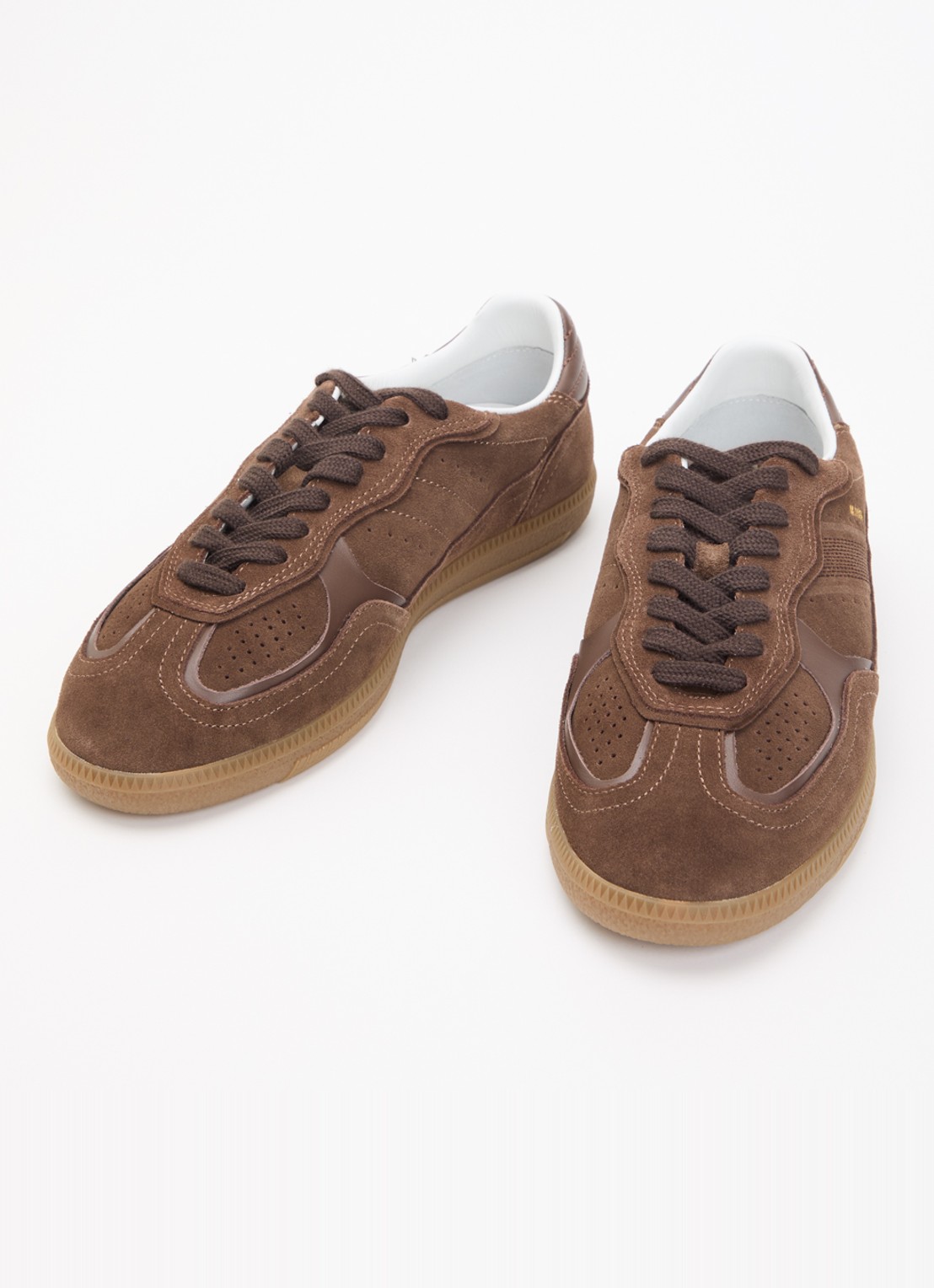 ALOHAS Tb.490 Rife sneaker van suède met leren details - detail bruin