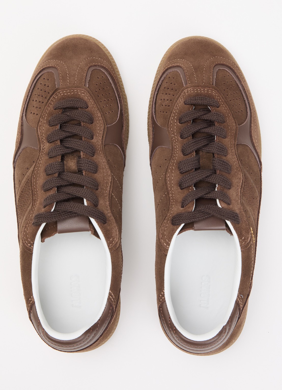 ALOHAS Tb.490 Rife sneaker van suède met leren details - detail 2 bruin