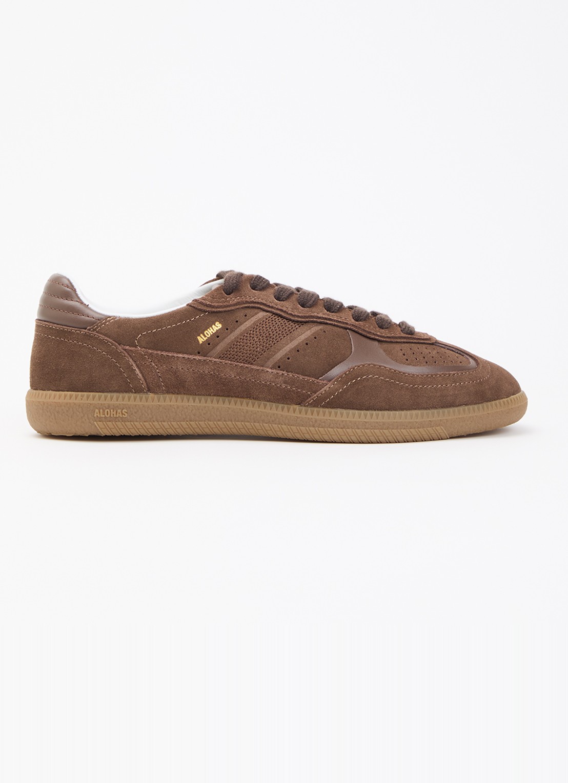 ALOHAS Tb.490 Rife sneaker van suède met leren details - voorkant 4 bruin