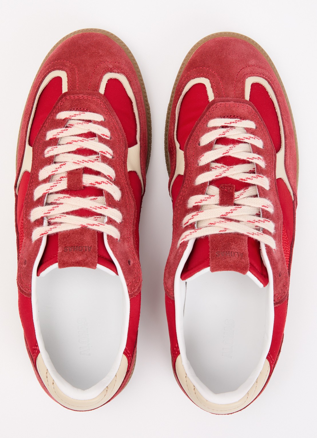 ALOHAS Tb.490 Rife sneaker van suède met leren details - detail 3 rood