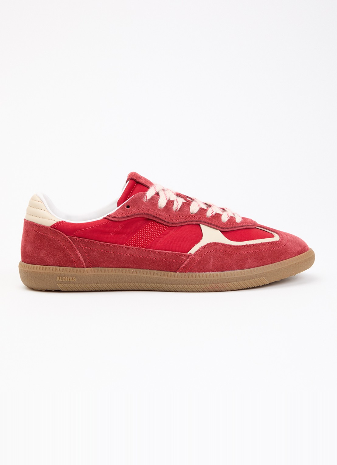 ALOHAS Tb.490 Rife sneaker van suède met leren details - voorkant 5 rood