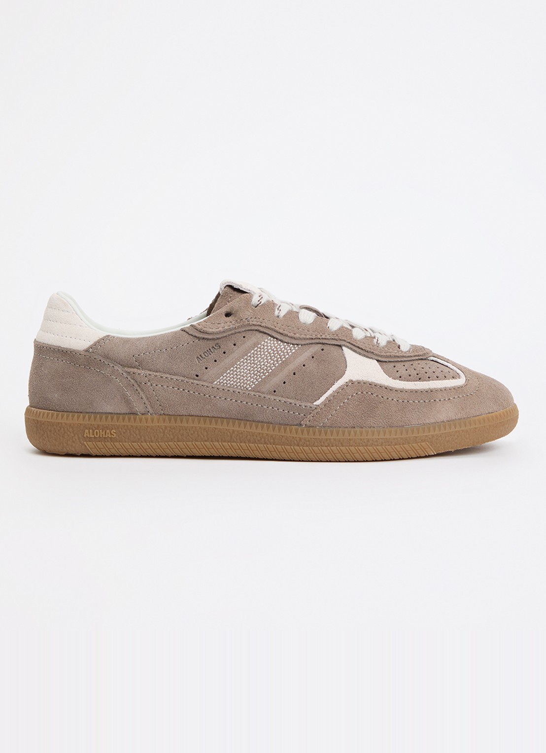 ALOHAS Tb.490 Rife sneaker van suède - voorkant 5 taupe