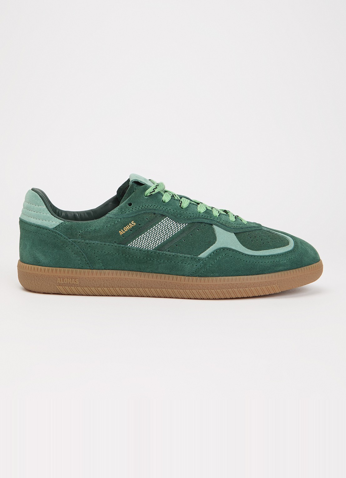 ALOHAS Tb.490 Rife sneaker van suède - voorkant 5 donkergroen