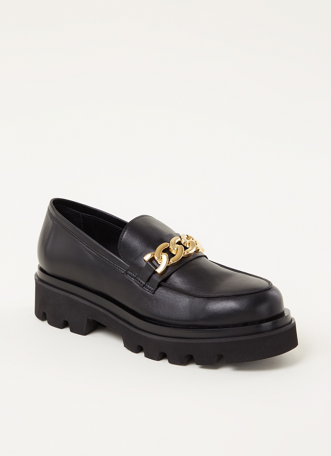 ALOHAS Track Total loafer van leer - voorkant 5 zwart