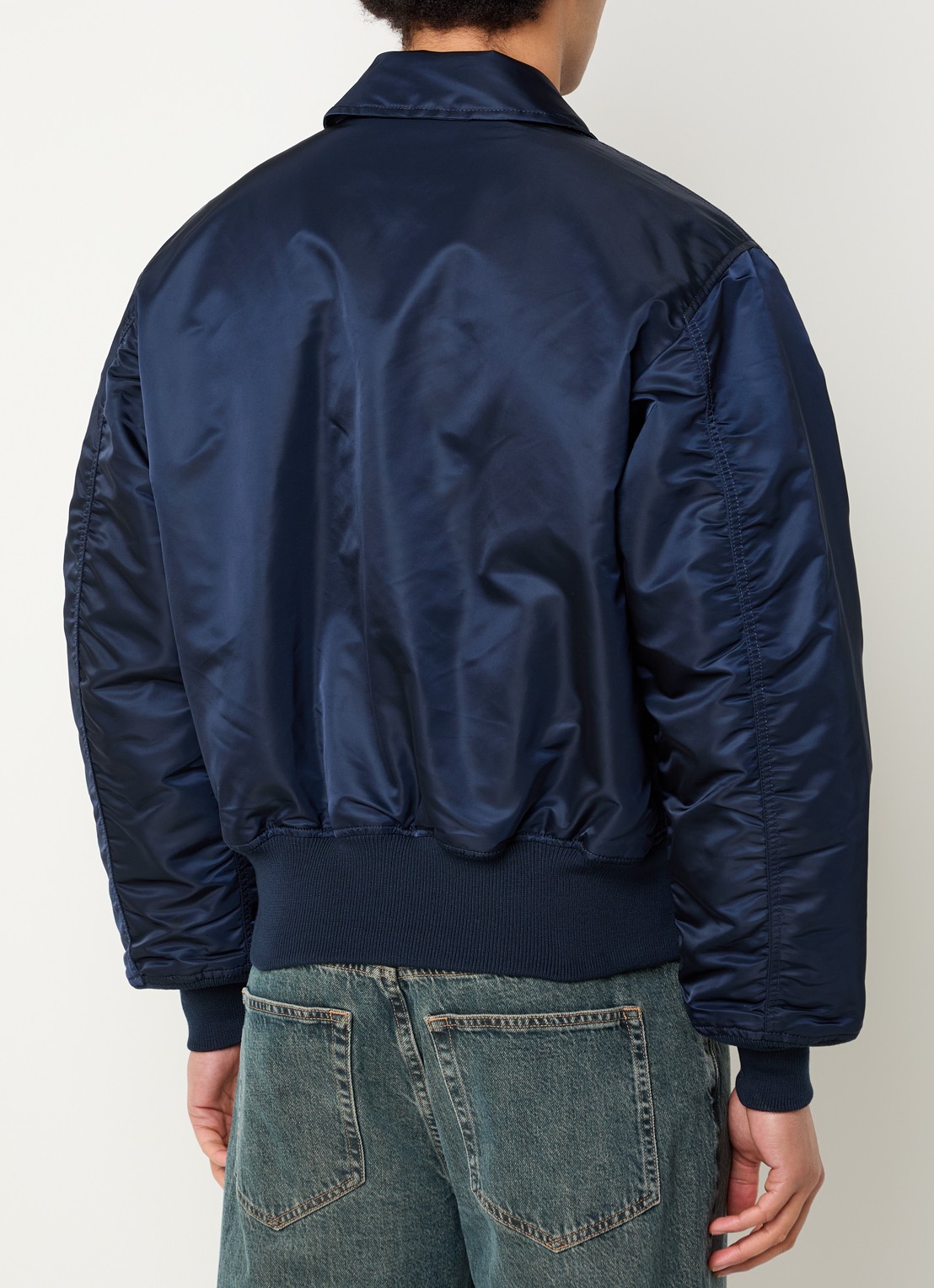 Alpha Industries CWU-45 bomberjack met logoborduring - achterkant 3 donkerblauw