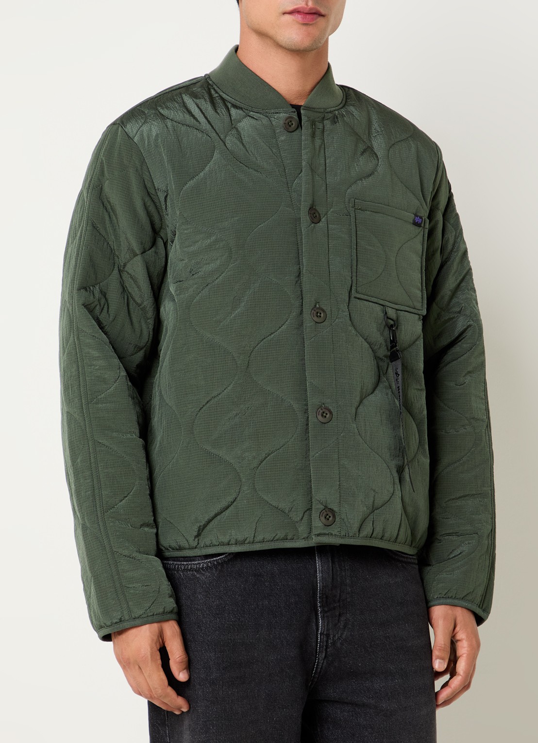 Alpha Industries CWU-9 gewatteerde jack met borstzak - detail 4 mosgroen