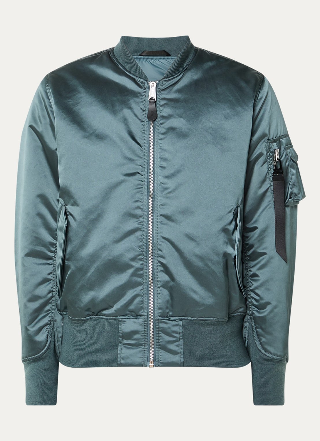 Alpha Industries MA-1 Base Flight reversible gewatteerd bomberjack met steekzakken - voorkant petrol