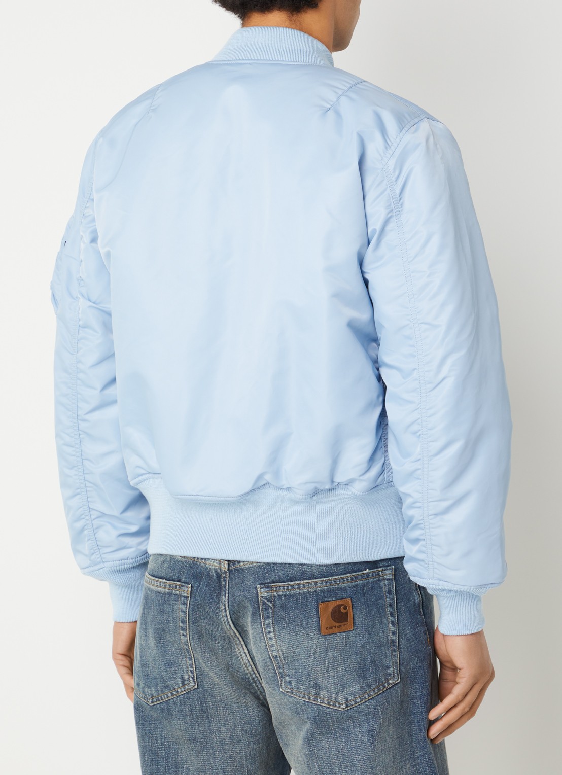 Alpha Industries MA-1 gewatteerd bomberjack met klepzakken - achterkant 5 lichtblauw