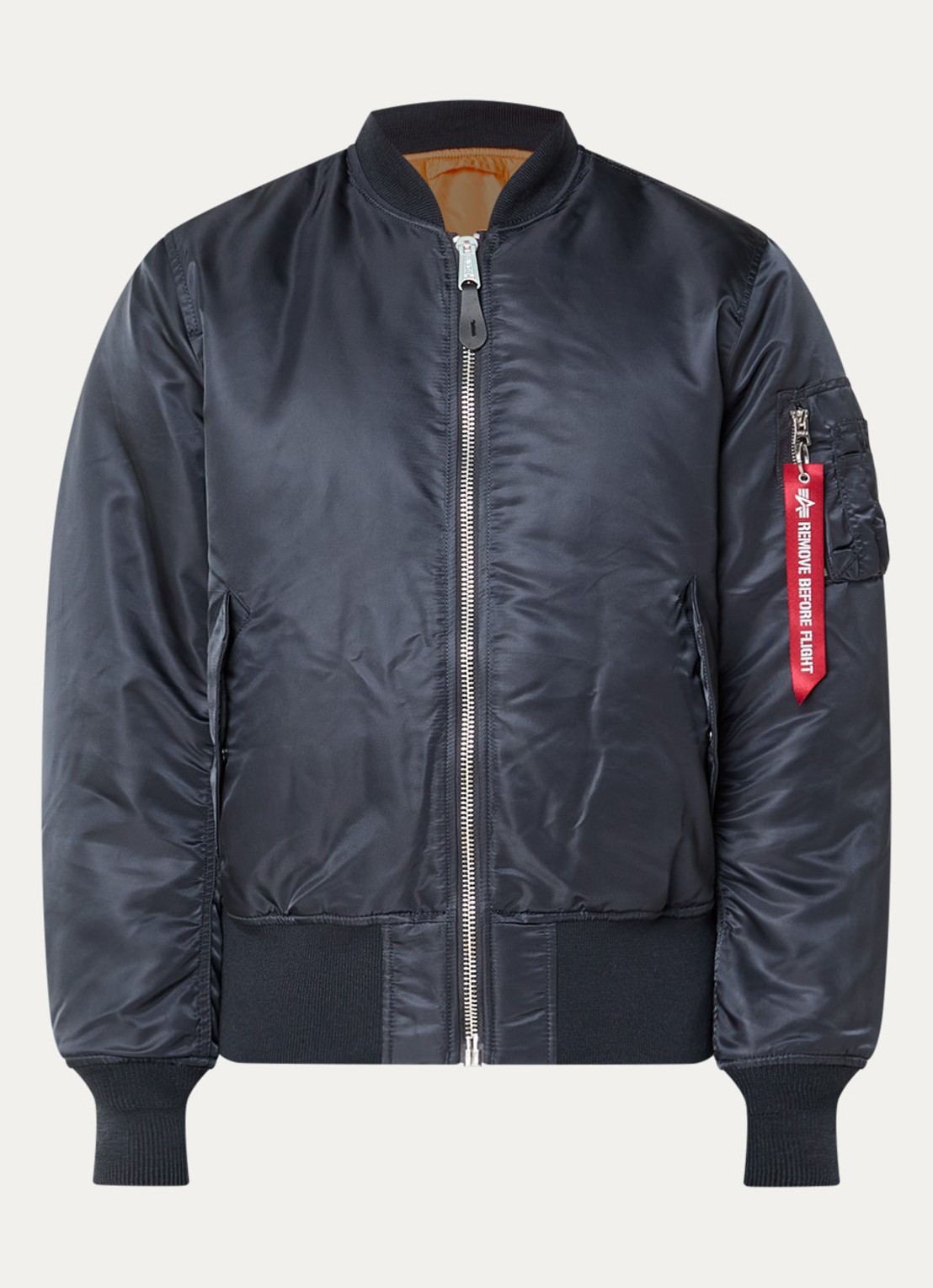 Alpha Industries MA-1 Heritage reversible gewatteerd bomberjack met klepzakken - voorkant 2 antraciet