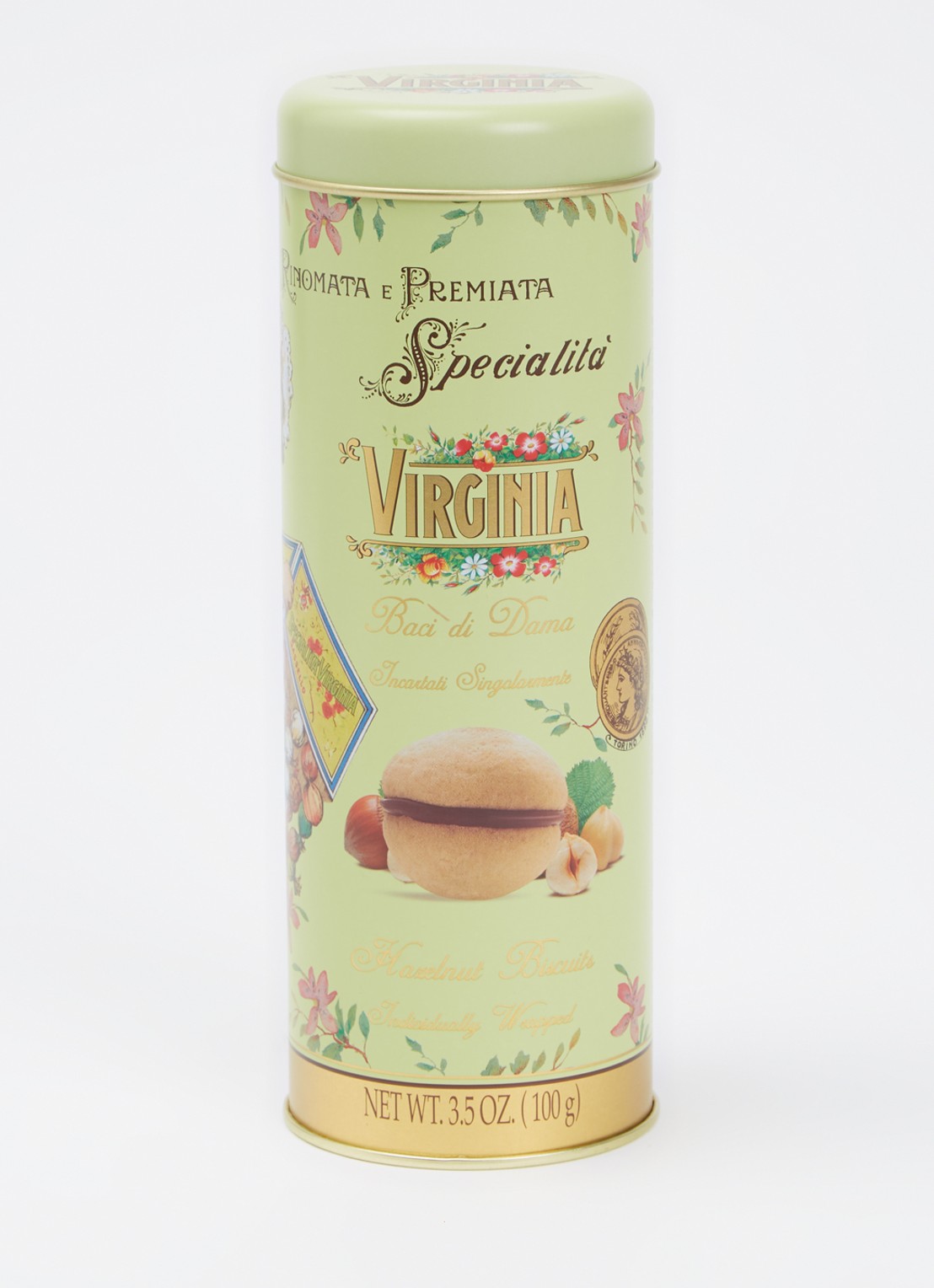 Amaretti Virginia Virginia Baci di dama koekjes in blik 100 gram - voorkant 2 undefined