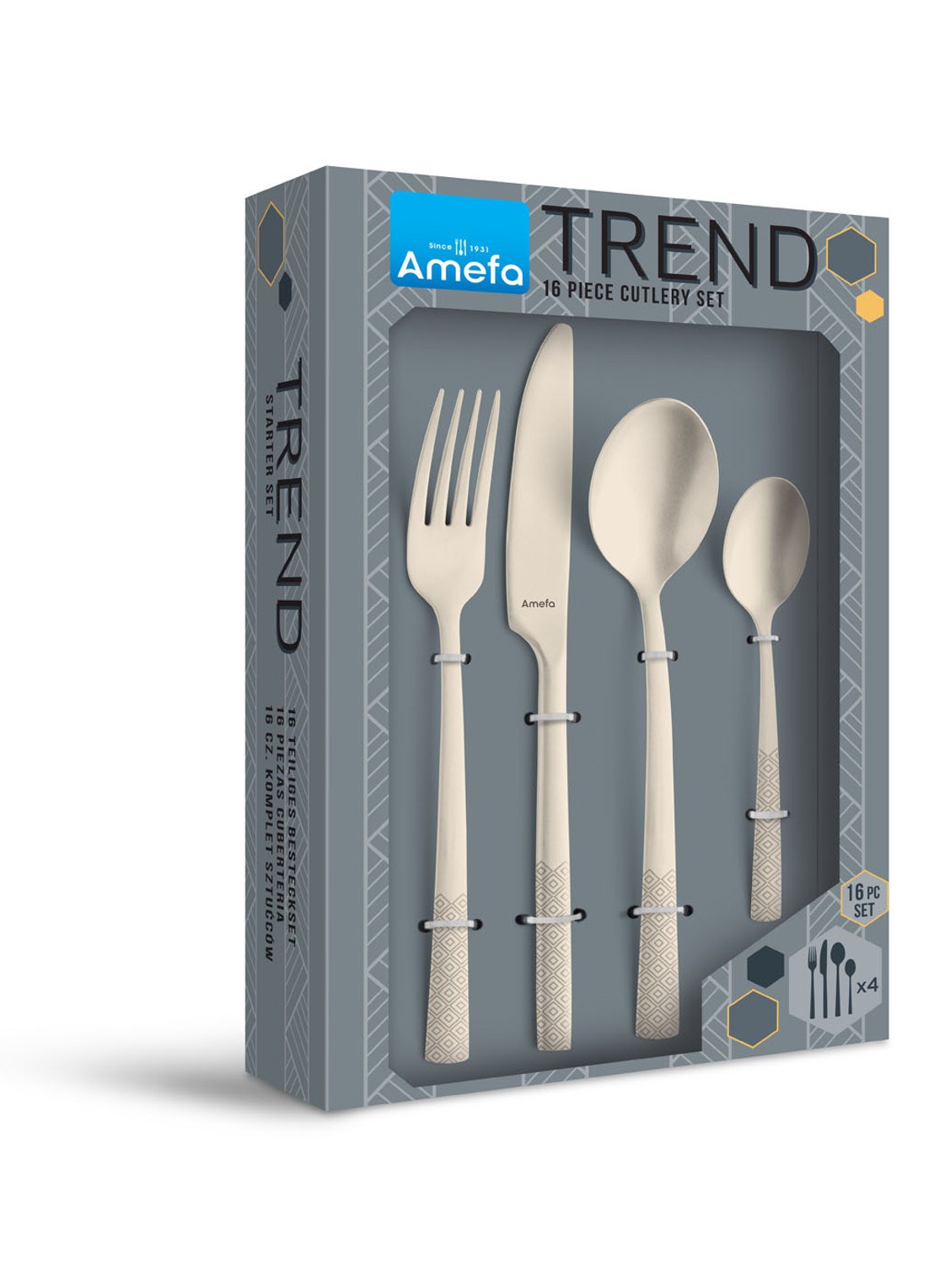 Amefa Manille bestekset 16-delig - detail 3 goud