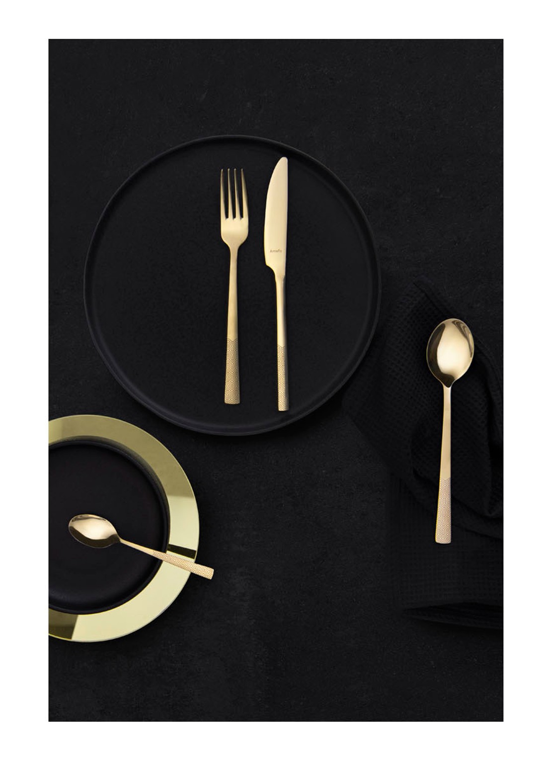 Amefa Manille bestekset 16-delig - detail 4 goud