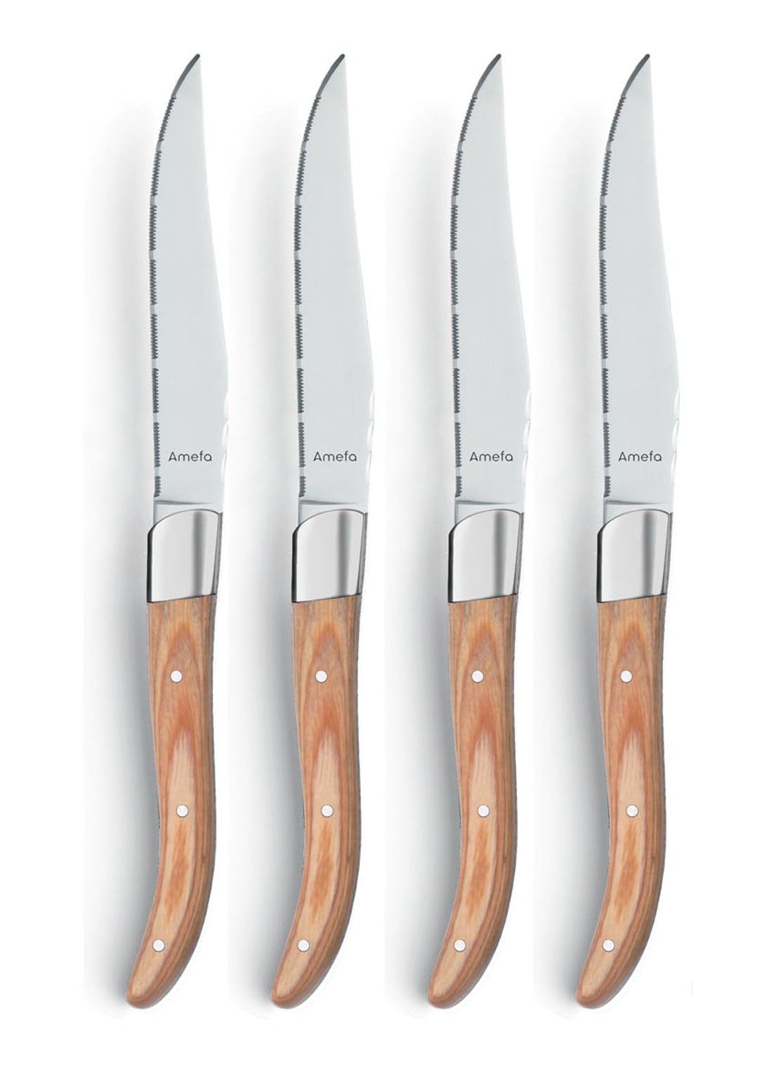 Amefa Royal Steak steakmes set van 4 - voorkant 2 lichtbruin