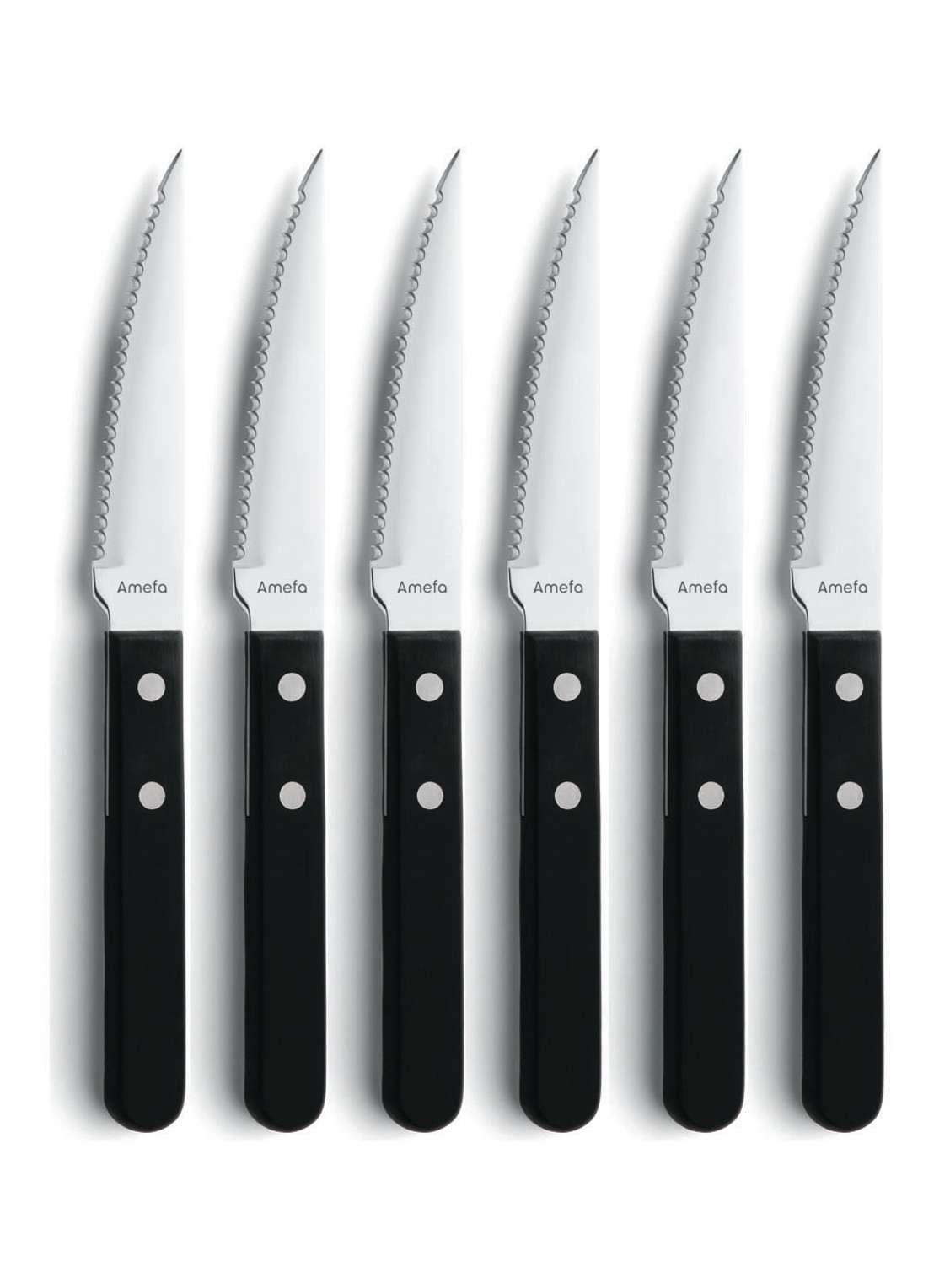Amefa Steak messenset 6-delig - voorkant zwart