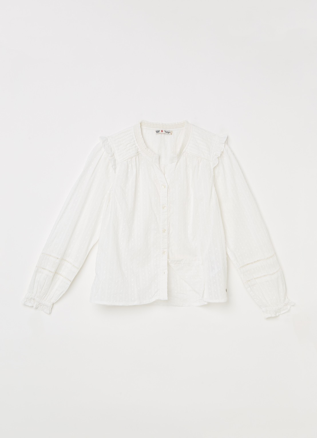 America Today Bowie blouse met structuur - voorkant 3 gebroken wit