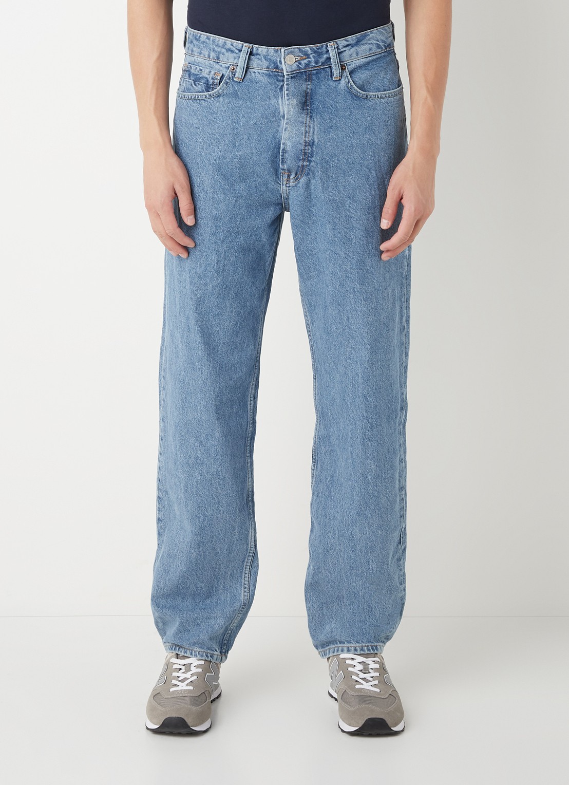 America Today Dallas loose fit jeans met gekleurde wassing - detail indigo