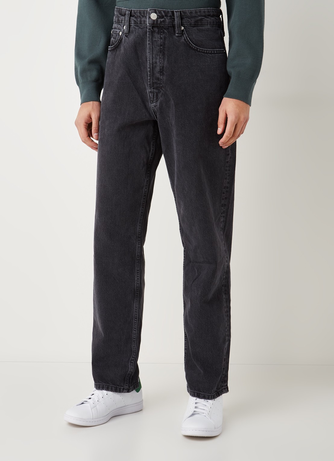 America Today Dallas loose fit jeans met gekleurde wassing - detail 2 antraciet