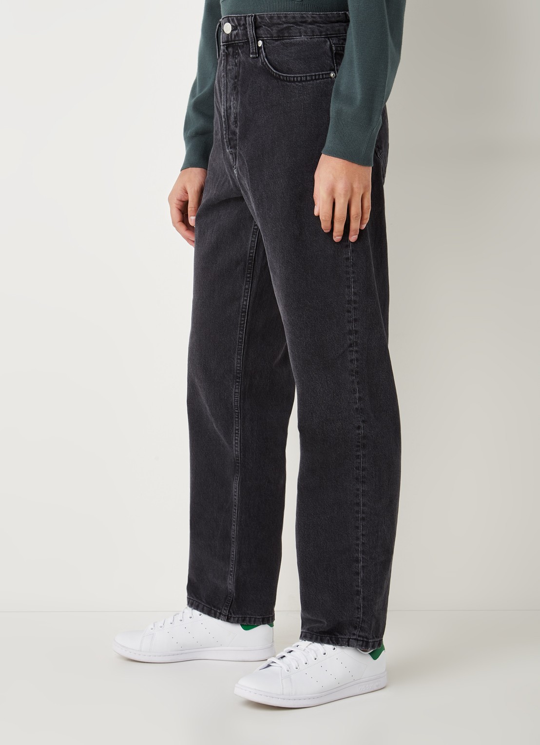 America Today Dallas loose fit jeans met gekleurde wassing - detail 3 antraciet