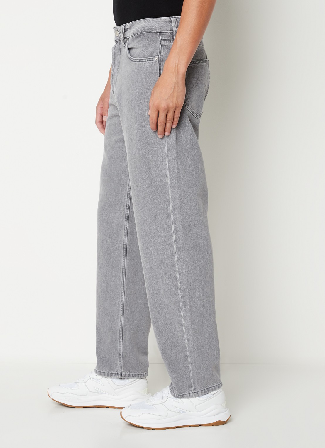 America Today Dallas loose fit jeans met gekleurde wassing - detail 4 grijs